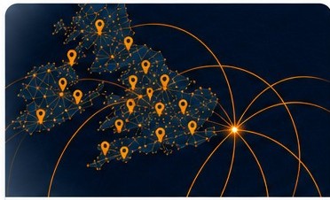 Nationwide courier network illustration
