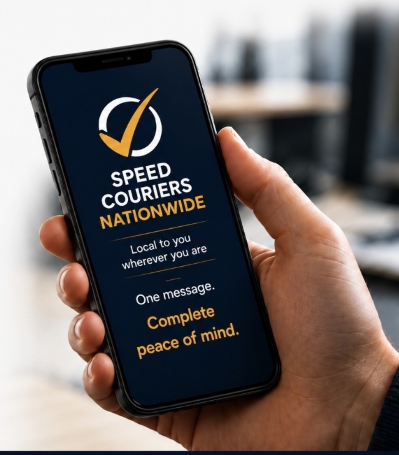 Speed Couriers Nationwide on a mobile phone